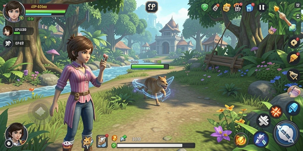 Tangkapan layar utama menunjukkan pengaturan gameplay yang menarik.