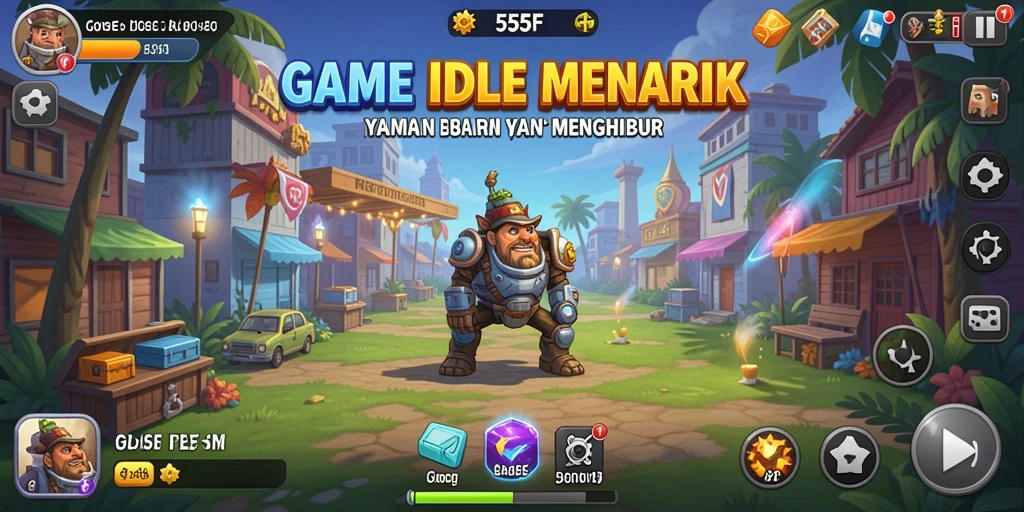 Gameplay menarik dalam 555F yang menunjukkan keseruan game Idle.