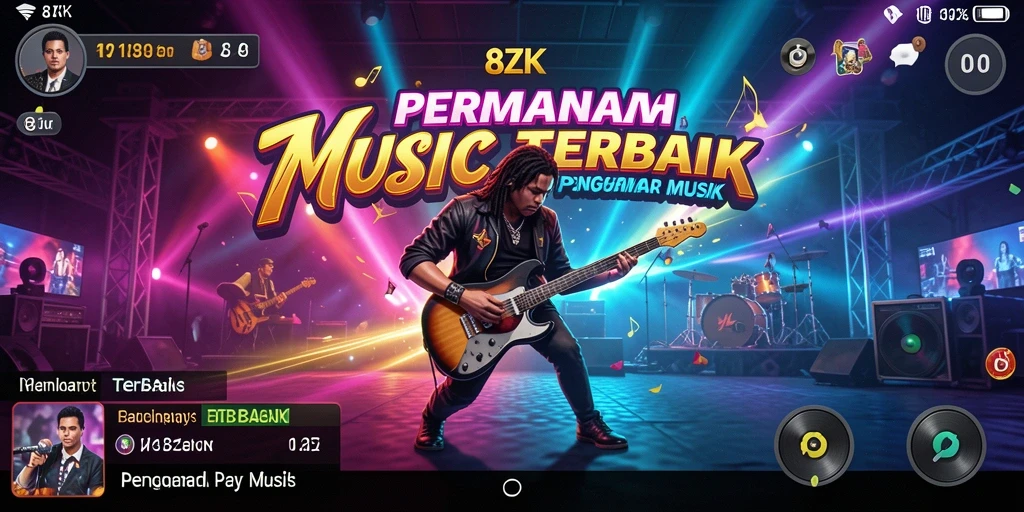 Screenshot gameplay 8ZK yang menunjukkan aksi bermain musik.