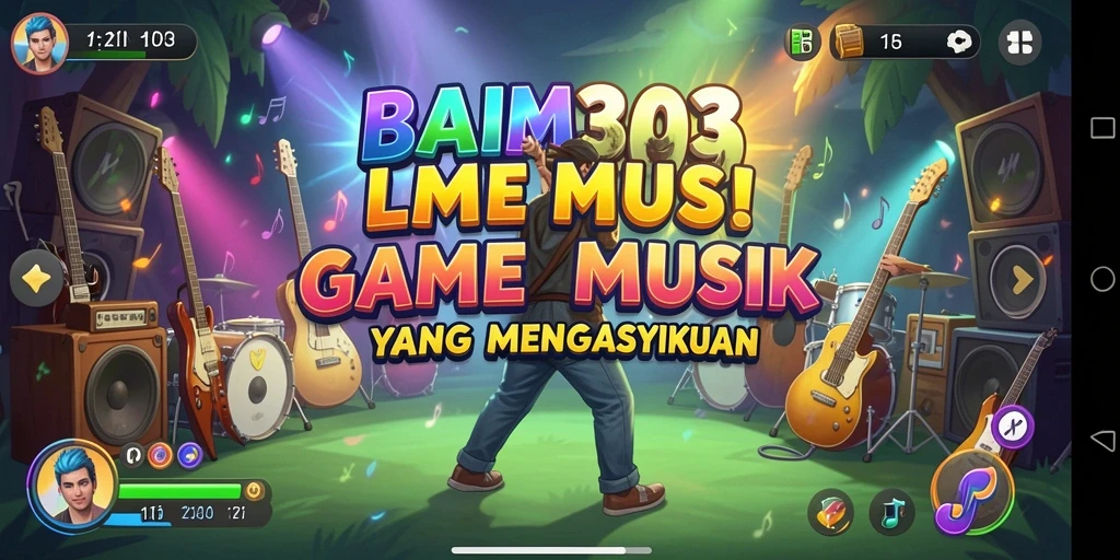 Screenshot gameplay BAIM303 yang menunjukkan pengalaman musik interaktif.