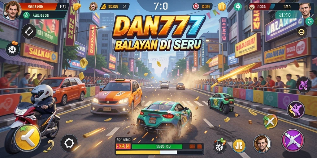 Tampilan gameplay balapan menegangkan dan seru di DAN777.