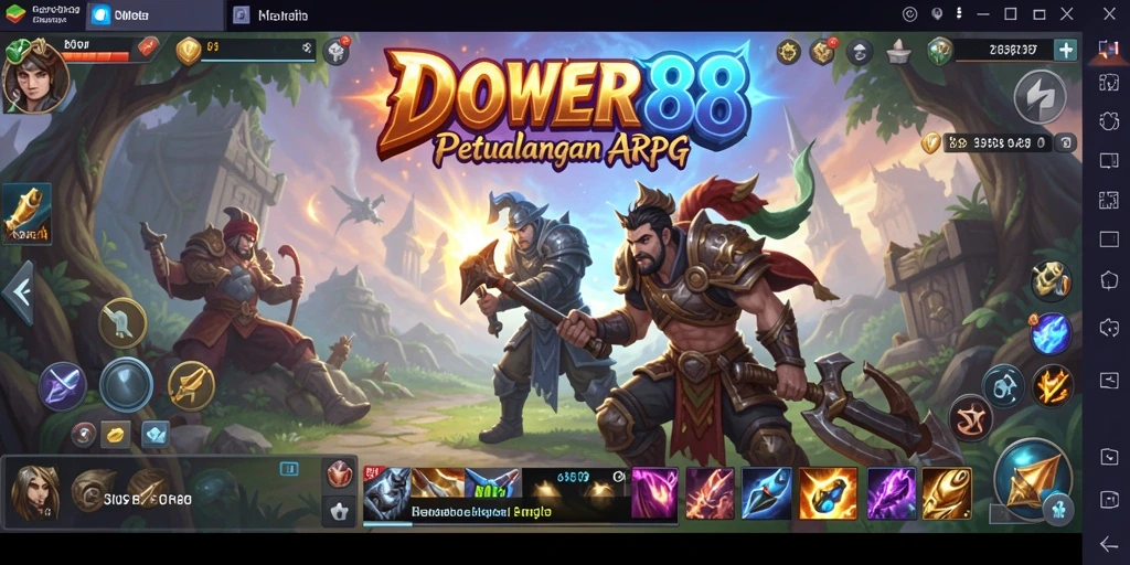 Tampilan gameplay DOWER88 yang memukau dengan pertempuran seru dan karakter yang dinamis.