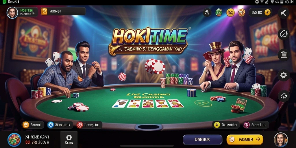 Screenshot gameplay HOKITIME yang menunjukkan suasana permainan Live Casino.