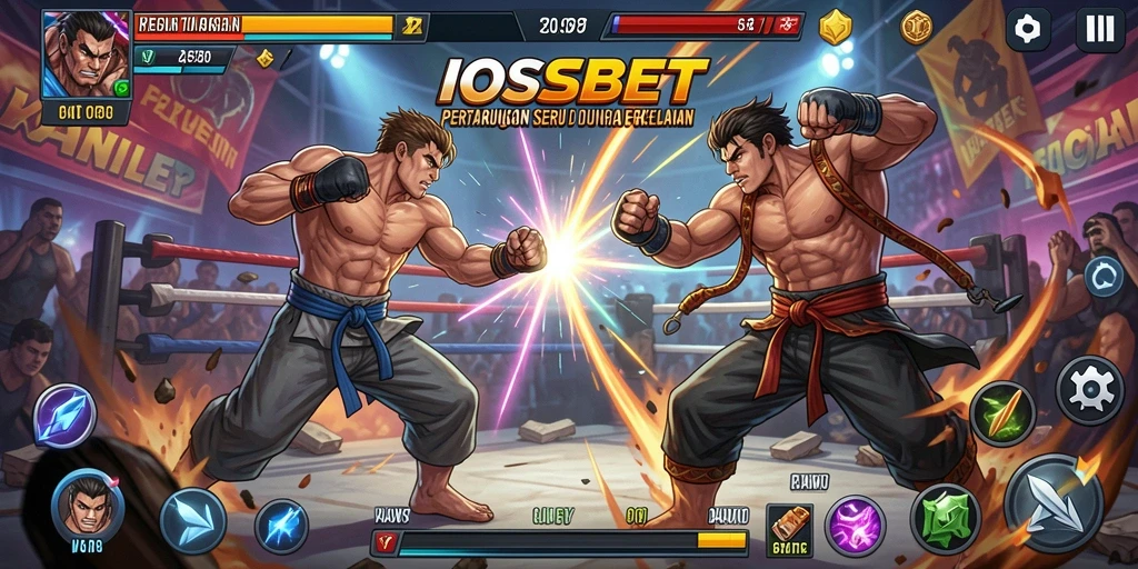 Tangkapan layar menampilkan aksi pertarungan mendebarkan di IOSBET.