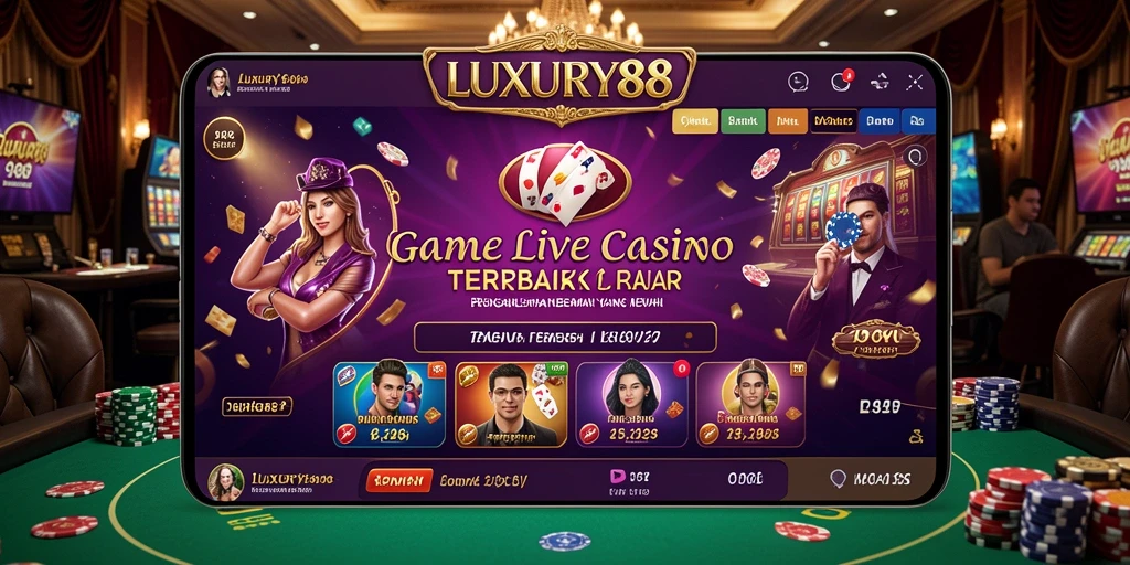 Screenshot gameplay menyajikan dealer profesional dalam aksi di LUXURY88.