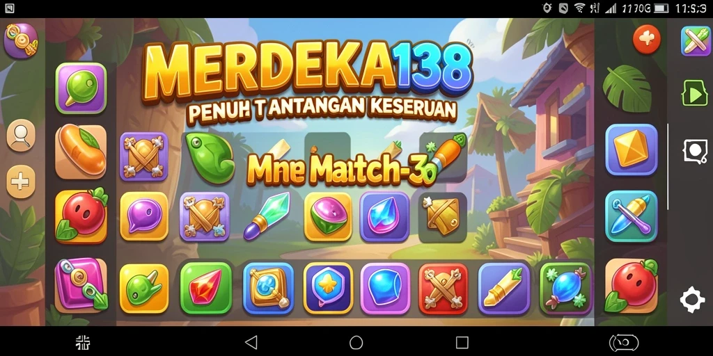Tampilan menawan saat bermain MERDEKA138 dengan aksi Match-3 yang seru.