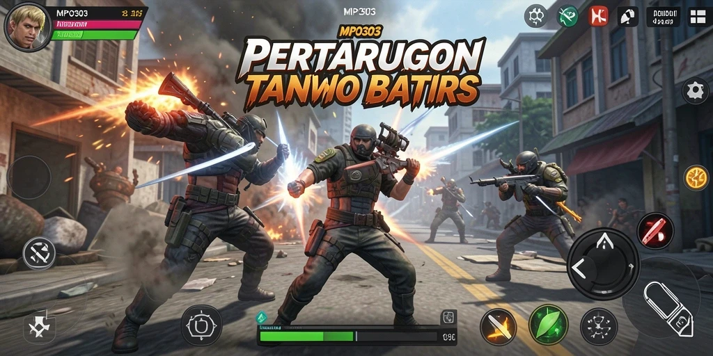 Screenshot MPO303 menampilkan pertarungan epik antar karakter.