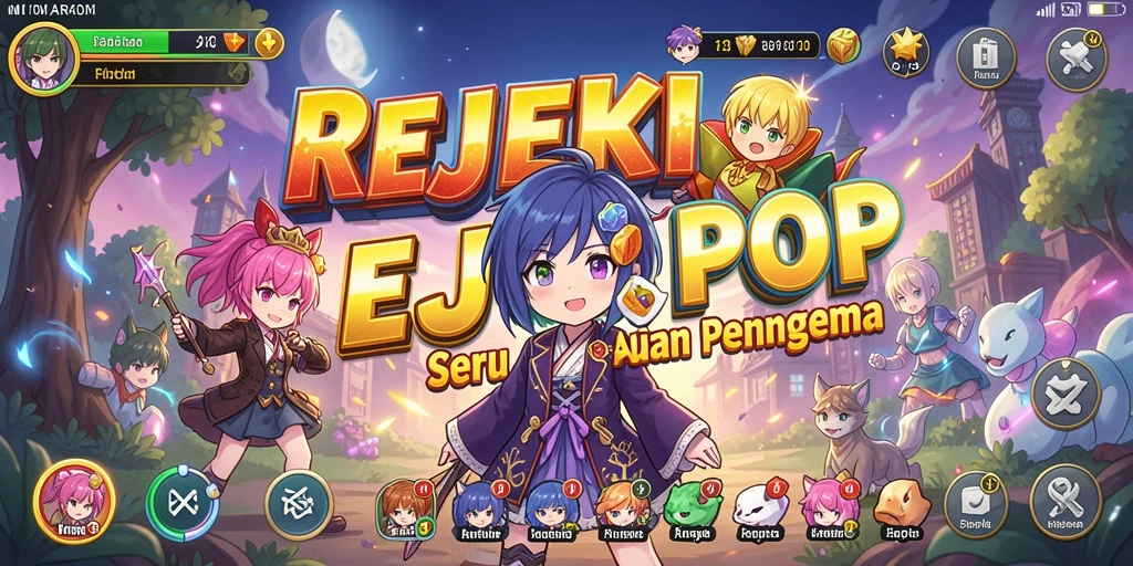 Tampilan gameplay menarik dari REJEKIPOP dengan karakter Anime.