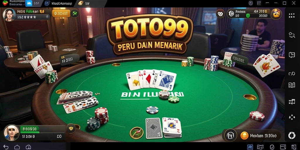 Tampilan gameplay poker yang seru dan menarik di TOTO99.